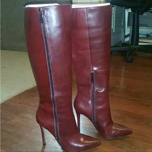 Jessica Simpson Capitani Oxblood Leather High Heels